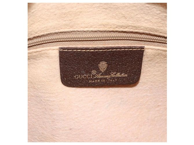 Borsa Sherry Line GG Supreme Web di GUCCI in PVC beige e oro 56 02 088 Auth BSZ220 D'oro - vista 19