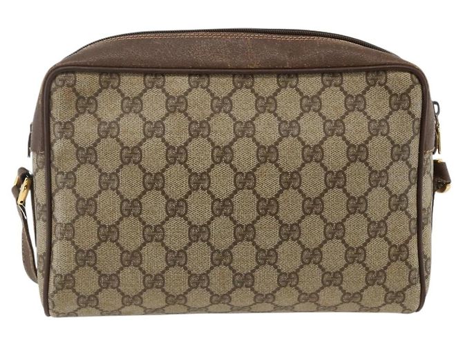 Borsa Sherry Line GG Supreme Web di GUCCI in PVC beige e oro 56 02 088 Auth BSZ220 D'oro - vista 2