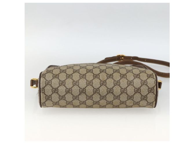 Borsa Sherry Line GG Supreme Web di GUCCI in PVC beige e oro 56 02 088 Auth BSZ220 D'oro - vista 5