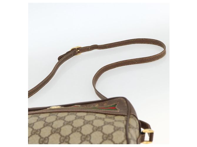 Borsa Sherry Line GG Supreme Web di GUCCI in PVC beige e oro 56 02 088 Auth BSZ220 D'oro - vista 8