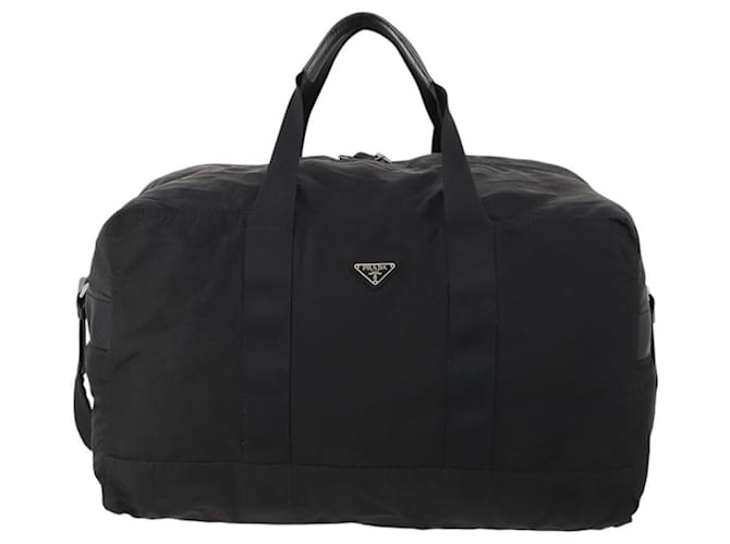 Borsa Boston PRADA Nylon 2way Nera Argento Auth 172154 Nero - vista 13
