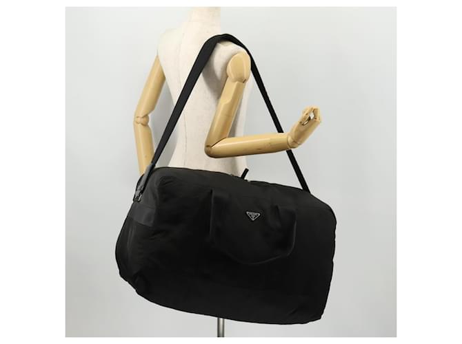 Borsa Boston PRADA Nylon 2way Nera Argento Auth 172154 Nero - vista 26