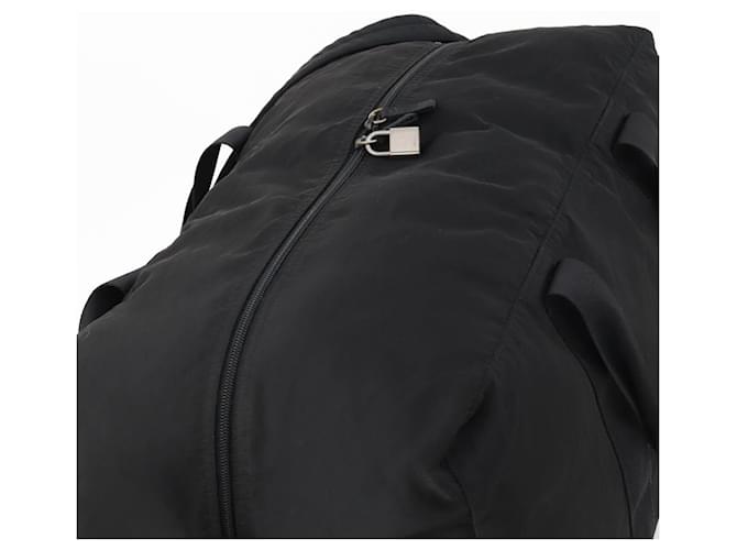Borsa Boston PRADA Nylon 2way Nera Argento Auth 172154 Nero - vista 6
