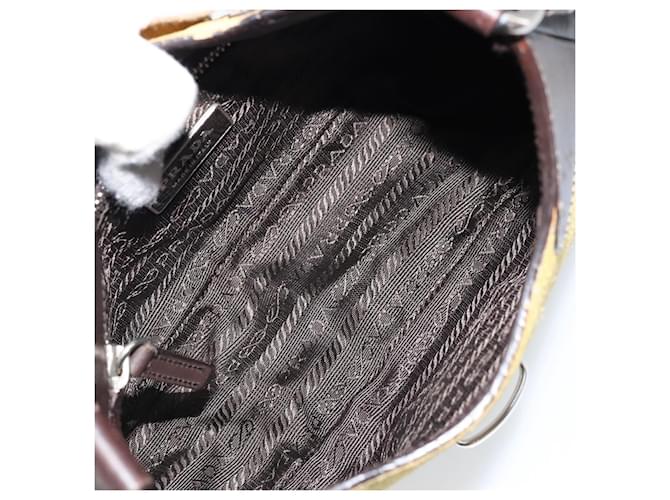Borsa a Spalla PRADA Camoscio Gialla Argento Auth ARZ148 Giallo - vista 10