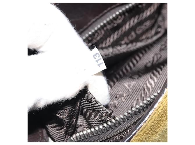 Borsa a Spalla PRADA Camoscio Gialla Argento Auth ARZ148 Giallo - vista 12