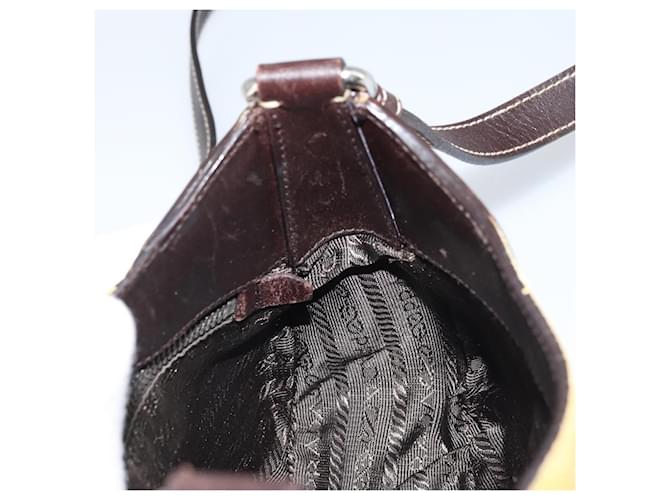 Borsa a Spalla PRADA Camoscio Gialla Argento Auth ARZ148 Giallo - vista 19