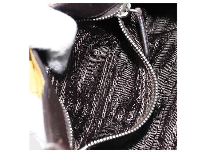 Borsa a Spalla PRADA Camoscio Gialla Argento Auth ARZ148 Giallo - vista 22