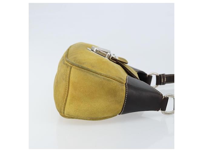 Borsa a Spalla PRADA Camoscio Gialla Argento Auth ARZ148 Giallo - vista 3