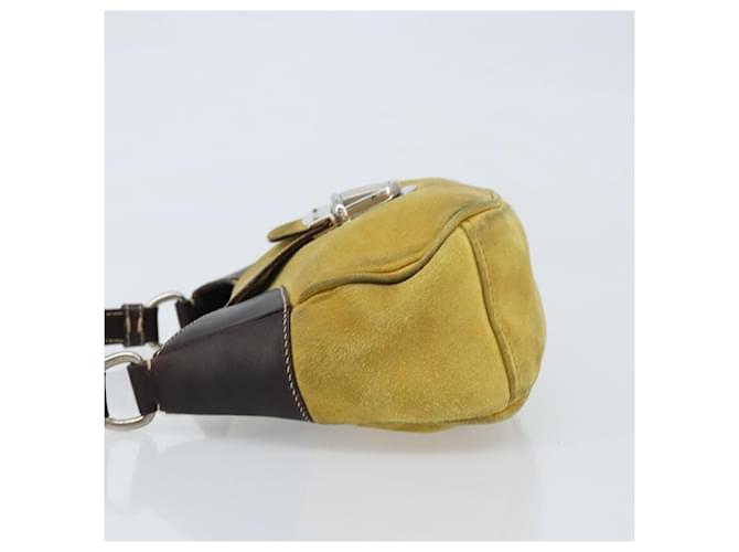 Borsa a Spalla PRADA Camoscio Gialla Argento Auth ARZ148 Giallo - vista 4