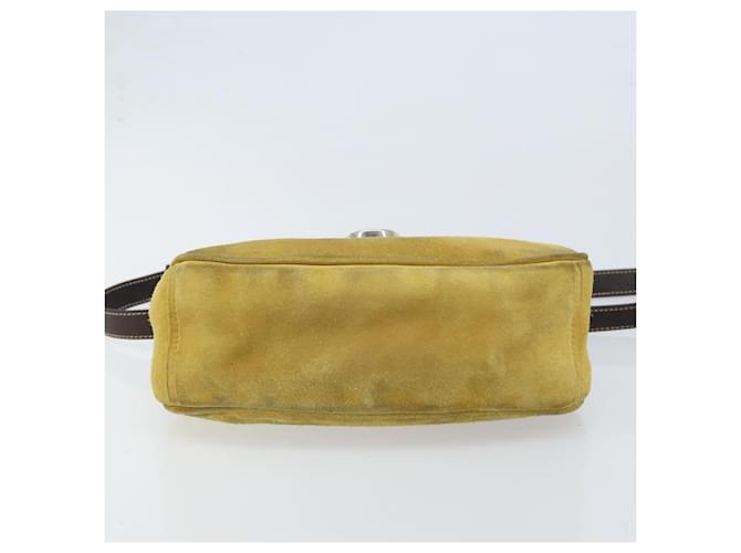 Borsa a Spalla PRADA Camoscio Gialla Argento Auth ARZ148 Giallo - vista 5
