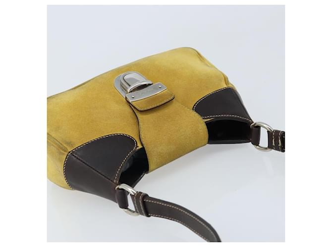 Borsa a Spalla PRADA Camoscio Gialla Argento Auth ARZ148 Giallo - vista 6