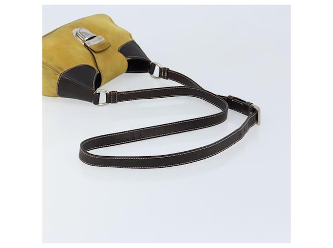 Borsa a Spalla PRADA Camoscio Gialla Argento Auth ARZ148 Giallo - vista 7