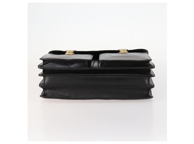Bolso de negocios de cuero negro y dorado VERSACE Auth bs33703 - vista 5