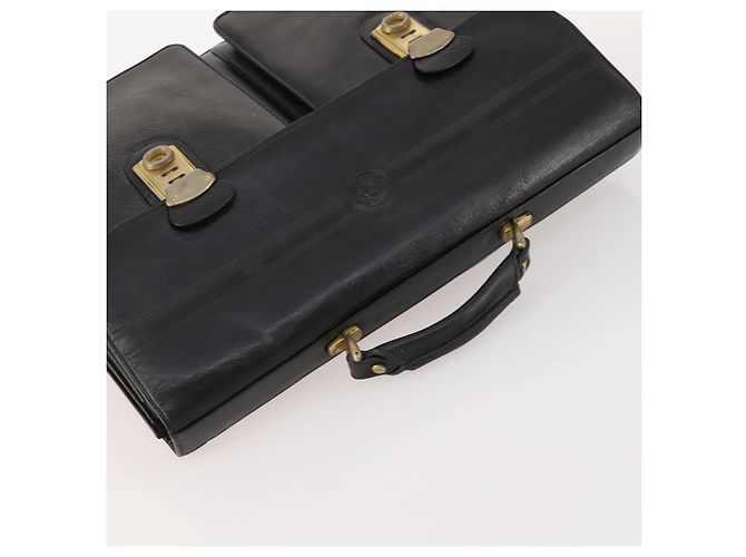 Bolso de negocios de cuero negro y dorado VERSACE Auth bs33703 - vista 6
