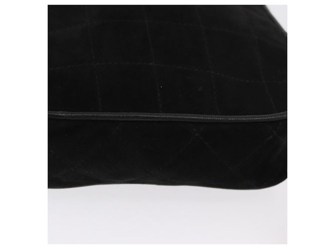 Borsa a Spalla CHANEL Choco Bar in Pelle Scamosciata Nera con Catena Dorata CC Auth LNZ606A Nero D'oro - vista 9