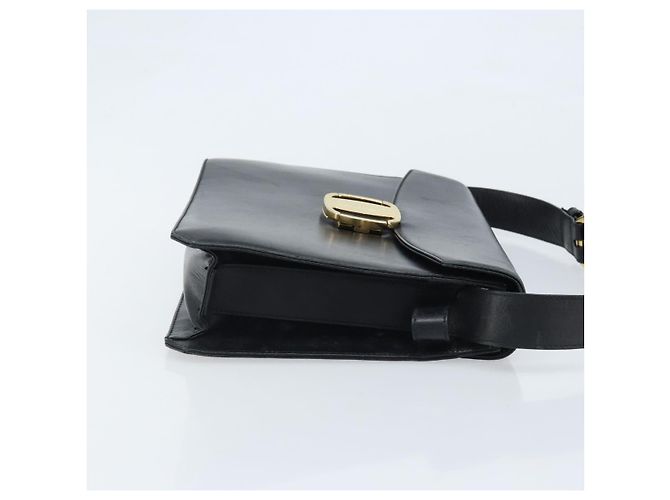 Borsa a Spalla Vala in Pelle Nera e Oro Salvatore Ferragamo Auth BA11344 Nero D'oro - vista 3