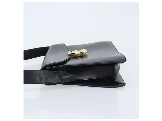Borsa a Spalla Vala in Pelle Nera e Oro Salvatore Ferragamo Auth BA11344 Nero D'oro - vista 4