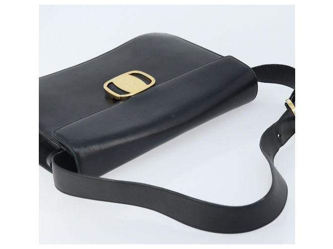 Borsa a Spalla Vala in Pelle Nera e Oro Salvatore Ferragamo Auth BA11344 Nero D'oro - vista 6