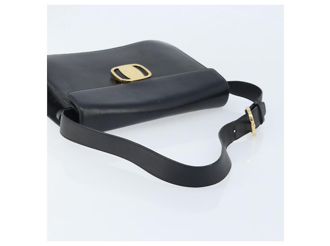 Borsa a Spalla Vala in Pelle Nera e Oro Salvatore Ferragamo Auth BA11344 Nero D'oro - vista 7