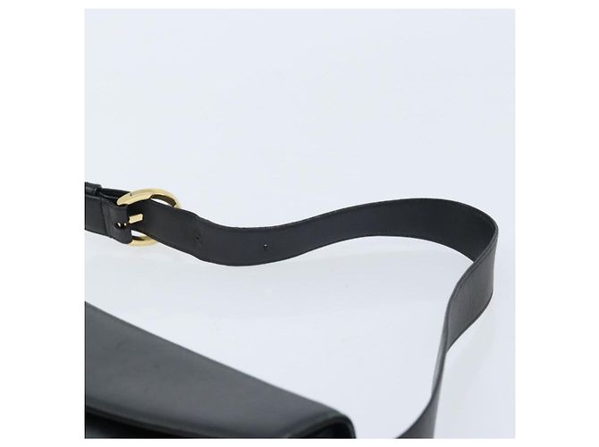 Borsa a Spalla Vala in Pelle Nera e Oro Salvatore Ferragamo Auth BA11344 Nero D'oro - vista 8