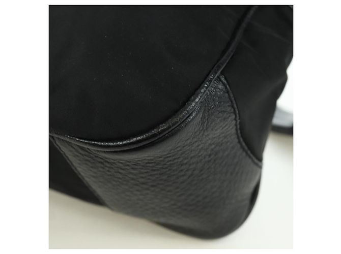 Borsa a mano PRADA in nylon nero argento BR2120 Auth am11021V - vista 16