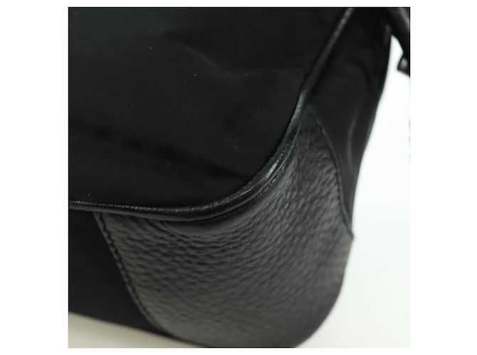 Borsa a mano PRADA in nylon nero argento BR2120 Auth am11021V - vista 18