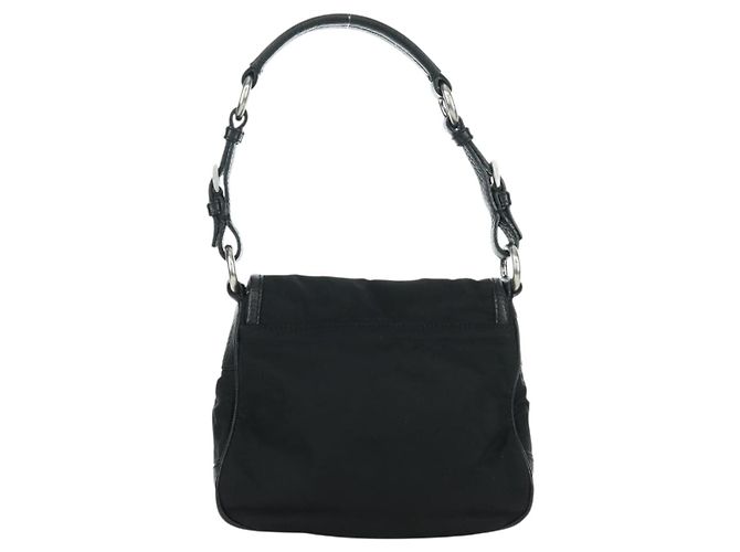 Borsa a mano PRADA in nylon nero argento BR2120 Auth am11021V - vista 2