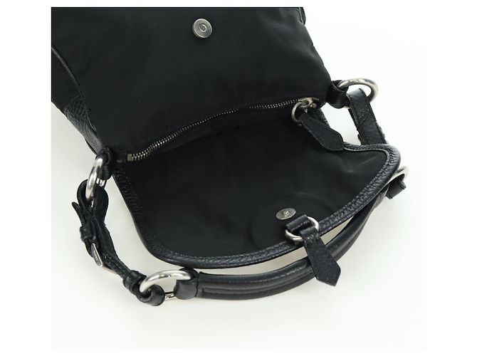 Borsa a mano PRADA in nylon nero argento BR2120 Auth am11021V - vista 20