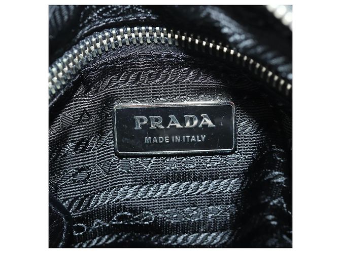 Borsa a mano PRADA in nylon nero argento BR2120 Auth am11021V - vista 21