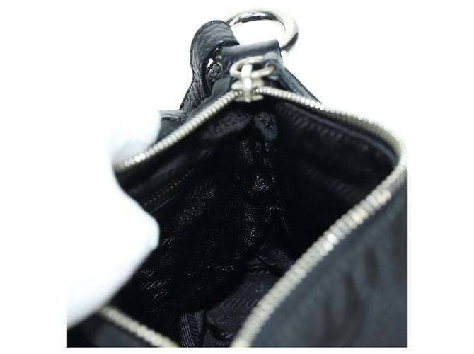 Borsa a mano PRADA in nylon nero argento BR2120 Auth am11021V - vista 23