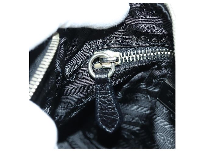 Borsa a mano PRADA in nylon nero argento BR2120 Auth am11021V - vista 24