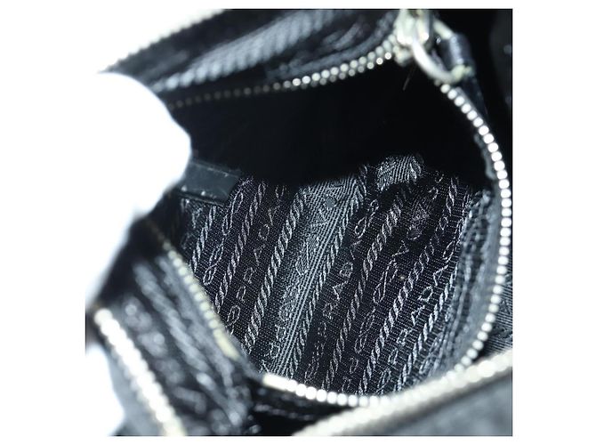 Borsa a mano PRADA in nylon nero argento BR2120 Auth am11021V - vista 25