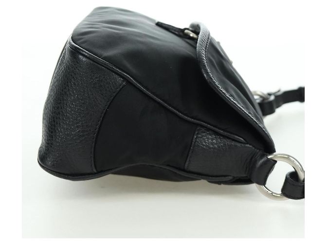 Borsa a mano PRADA in nylon nero argento BR2120 Auth am11021V - vista 4