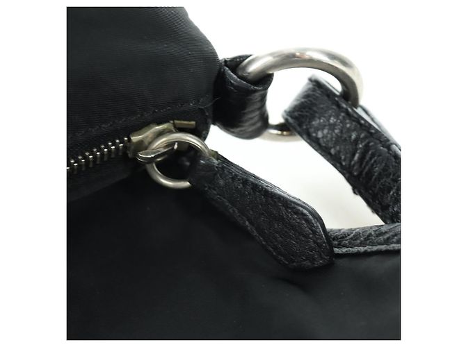 Borsa a mano PRADA in nylon nero argento BR2120 Auth am11021V - vista 9