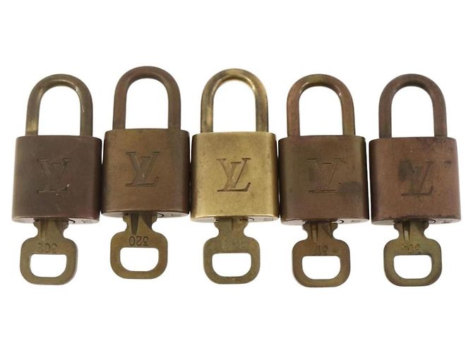 LOUIS VUITTON Set di 5 Lucchetti in Metallo Dorato LV Auth 167101 D'oro - vista 2