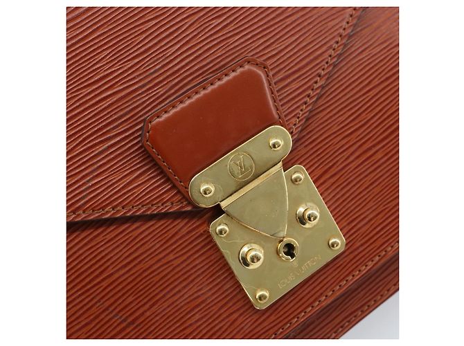 LOUIS VUITTON Borsa a Mano Epi Monceau 28 Marrone M52123 LV Auth BA11286 - vista 19