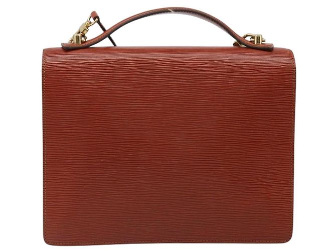 LOUIS VUITTON Borsa a Mano Epi Monceau 28 Marrone M52123 LV Auth BA11286 - vista 2
