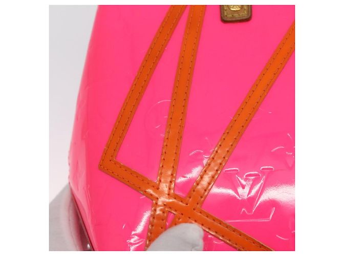 LOUIS VUITTON Borsa Reade PM Monogram Vernis Fluo Rosa Arancio M91903 Auth mr2138 Arancione - vista 10