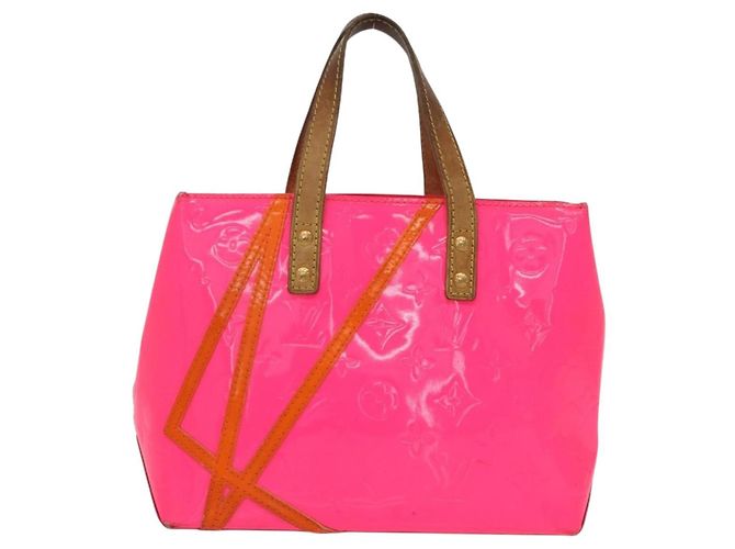 LOUIS VUITTON Borsa Reade PM Monogram Vernis Fluo Rosa Arancio M91903 Auth mr2138 Arancione - vista 2