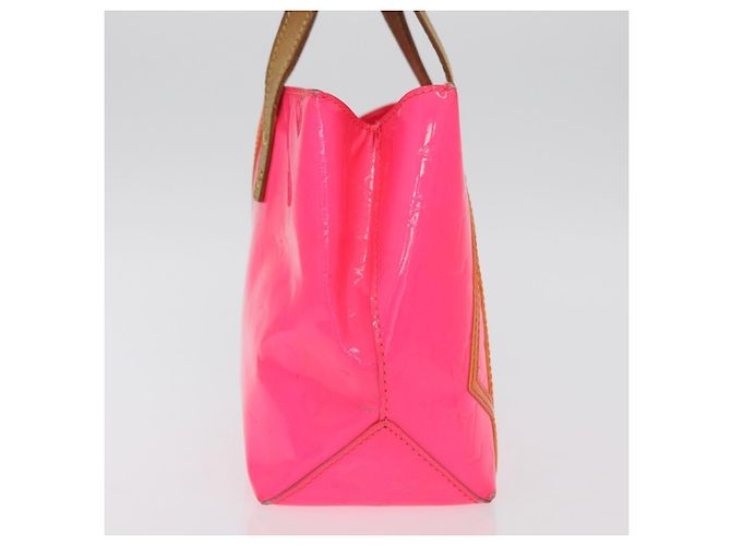 LOUIS VUITTON Borsa Reade PM Monogram Vernis Fluo Rosa Arancio M91903 Auth mr2138 Arancione - vista 3