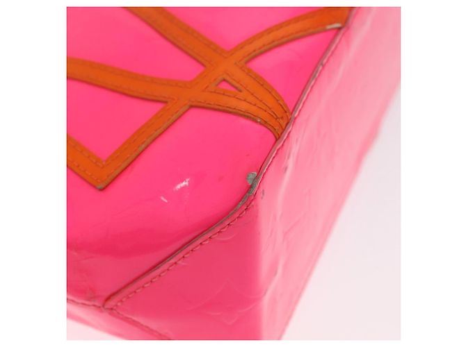 LOUIS VUITTON Borsa Reade PM Monogram Vernis Fluo Rosa Arancio M91903 Auth mr2138 Arancione - vista 9