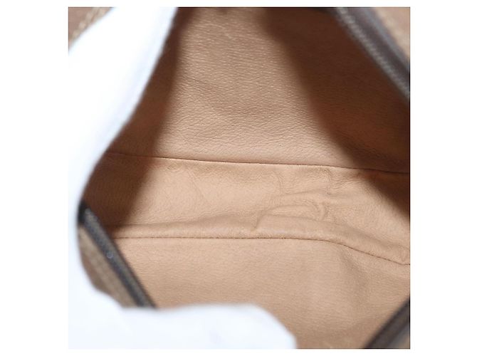 Borsa Sherry Line GG Supreme Web di GUCCI in PVC beige e oro 89 02 066i Auth BSZ370 D'oro - vista 10