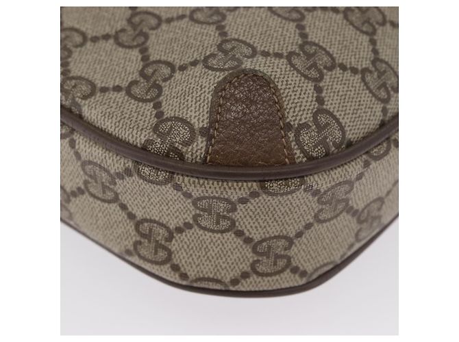 Borsa Sherry Line GG Supreme Web di GUCCI in PVC beige e oro 89 02 066i Auth BSZ370 D'oro - vista 14