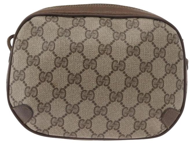 Borsa Sherry Line GG Supreme Web di GUCCI in PVC beige e oro 89 02 066i Auth BSZ370 D'oro - vista 2