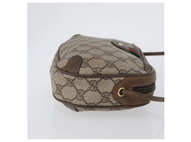Borsa Sherry Line GG Supreme Web di GUCCI in PVC beige e oro 89 02 066i Auth BSZ370 D'oro - vista 3