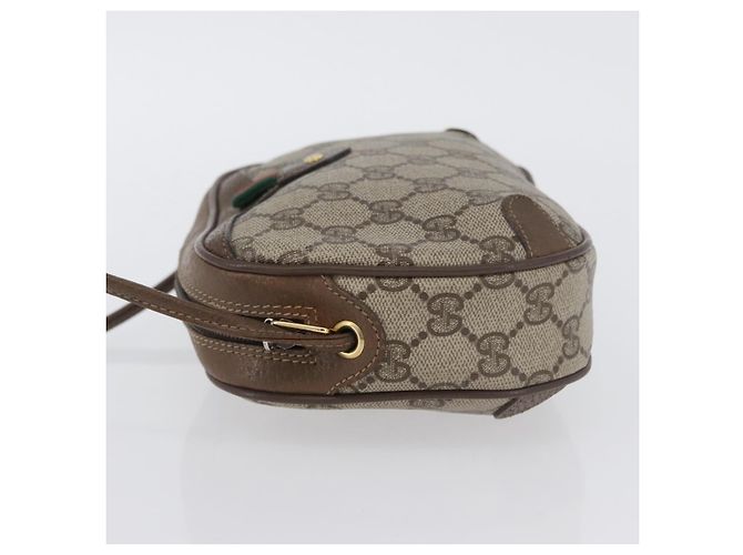 Borsa Sherry Line GG Supreme Web di GUCCI in PVC beige e oro 89 02 066i Auth BSZ370 D'oro - vista 4