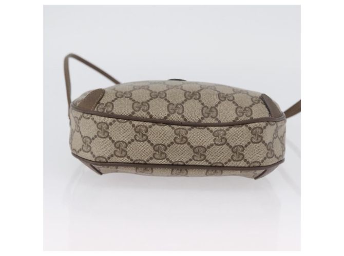 Borsa Sherry Line GG Supreme Web di GUCCI in PVC beige e oro 89 02 066i Auth BSZ370 D'oro - vista 5