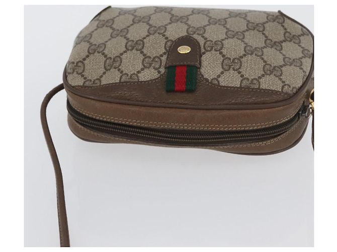 Borsa Sherry Line GG Supreme Web di GUCCI in PVC beige e oro 89 02 066i Auth BSZ370 D'oro - vista 6
