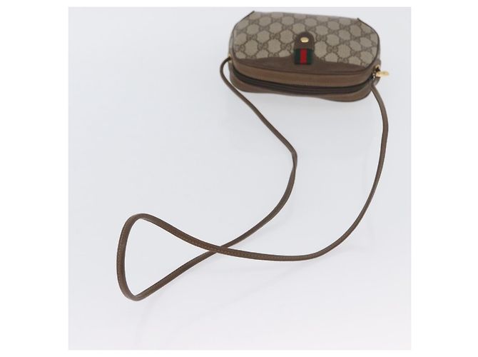 Borsa Sherry Line GG Supreme Web di GUCCI in PVC beige e oro 89 02 066i Auth BSZ370 D'oro - vista 7