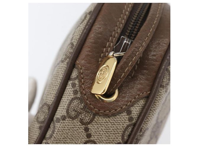 Borsa Sherry Line GG Supreme Web di GUCCI in PVC beige e oro 89 02 066i Auth BSZ370 D'oro - vista 9